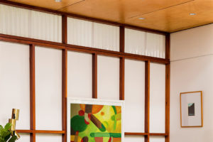 Obraz we wnętrzu - żółto-zielony obraz do salonu w stylu japońskim
