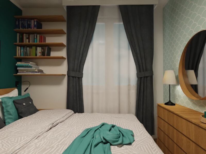 praktyczne póki zamiast szafki nocnej: mała sypialnia 