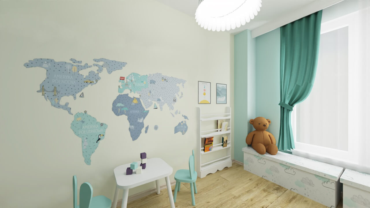 pokój dla dzieci mapa świata